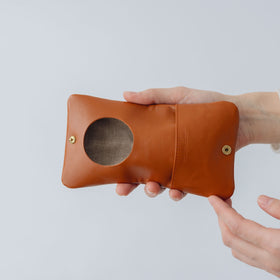 COSMIC WONDER monogram embossed light leather bifold coin case