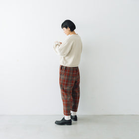 koton チェックバックワードパンツ レッド