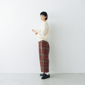 koton チェックバックワードパンツ レッド