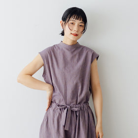Atelier d’antan Pigott コットンリネン スリーブレスシャツ