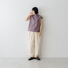 Atelier d’antan Pigott コットンリネン スリーブレスシャツ