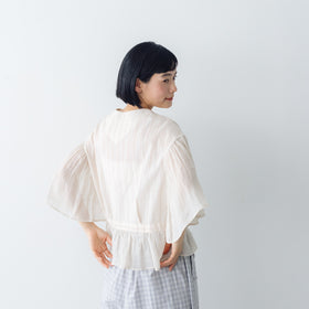 MAGALI コットンレース カシュクールブラウス