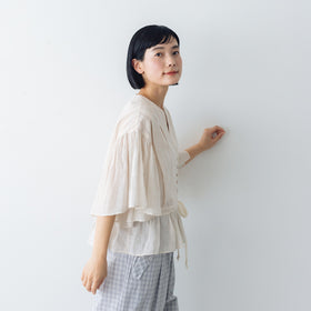 MAGALI コットンレース カシュクールブラウス
