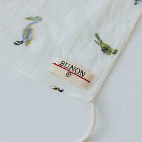 BUNON タッセルスカーフ バードプリント