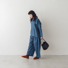 BUNON ワイドベルトパンツ