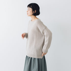 evam eva モヘアリリープルオーバー