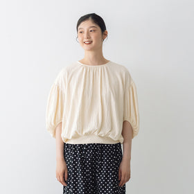 【SALE】 Gauze# オーバルブラウス