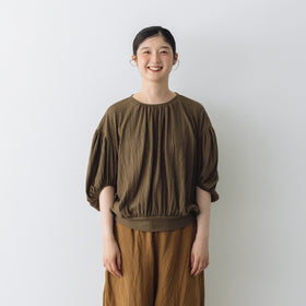 【SALE】 Gauze# オーバルブラウス