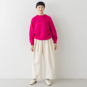 くらすこと +to コットンリネンデニムワイドパンツ