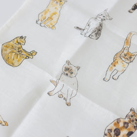 fog linen work isabelle boinot ハンカチ 猫たち/犬たち/鳥たち
