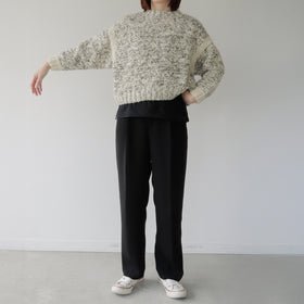 odnu HANDSPUN SWEATER ホワイト&ブラック