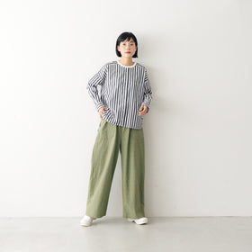 MAGALI コットンリネン ファナージュ ロングパンツ