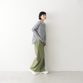MAGALI コットンリネン ファナージュ ロングパンツ