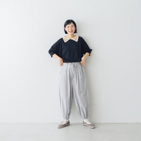 MAGALI ウォッシュドコットン バルーンギャザーパンツ