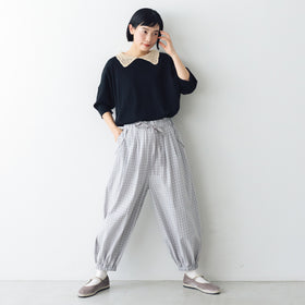 MAGALI ウォッシュドコットン バルーンギャザーパンツ