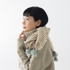 ROBE de PEAU ウールガーゼタッセルストール