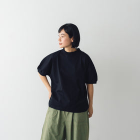 MAGALI コットン天竺 ギャザースリーブカットソー
