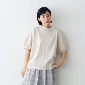 MAGALI コットン天竺 ギャザースリーブカットソー