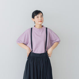 MAGALI コットン天竺 ギャザースリーブカットソー