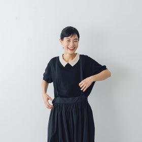 MAGALI ループバックコットン オーガンジー襟カットソー