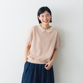 MAGALI ループバックコットン オーガンジー襟カットソー