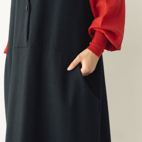 atelier naruse コットンウールヘリンボーンジャンパースカート