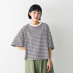 atelier naruse コットンボーダーカットソー(半袖)