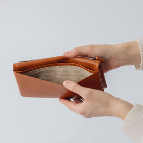 COSMIC WONDER monogram embossed light leather wallet