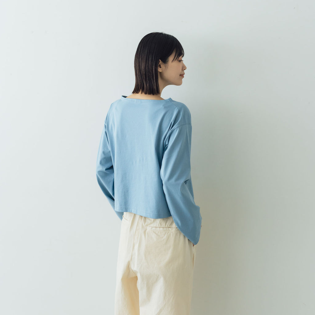 【SALE】gicipi PETROLIO クロップド丈 ボートネックカットソー