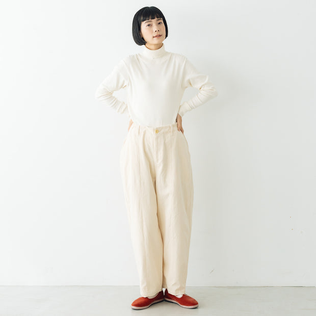 Koton オーガニックコットン コーデュロイeaseテーパードパンツ エクリュ
