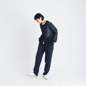 fruits of life キュプラテーパードパンツ 紺ねず色／ネイビー