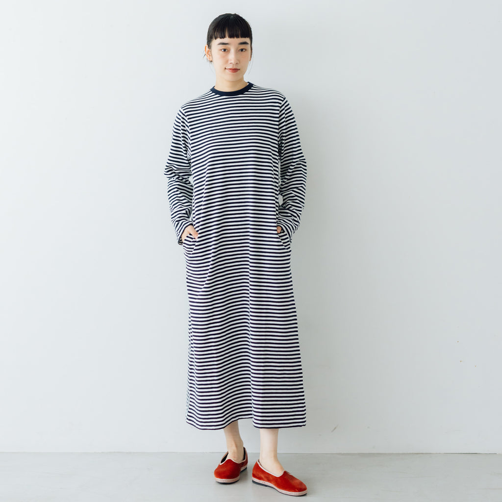 YAECA ムラ糸Tシャツ ロングスリーブワンピース