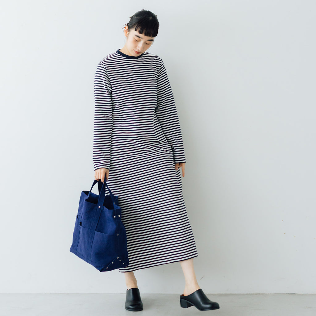 YAECA ムラ糸Tシャツ ロングスリーブワンピース