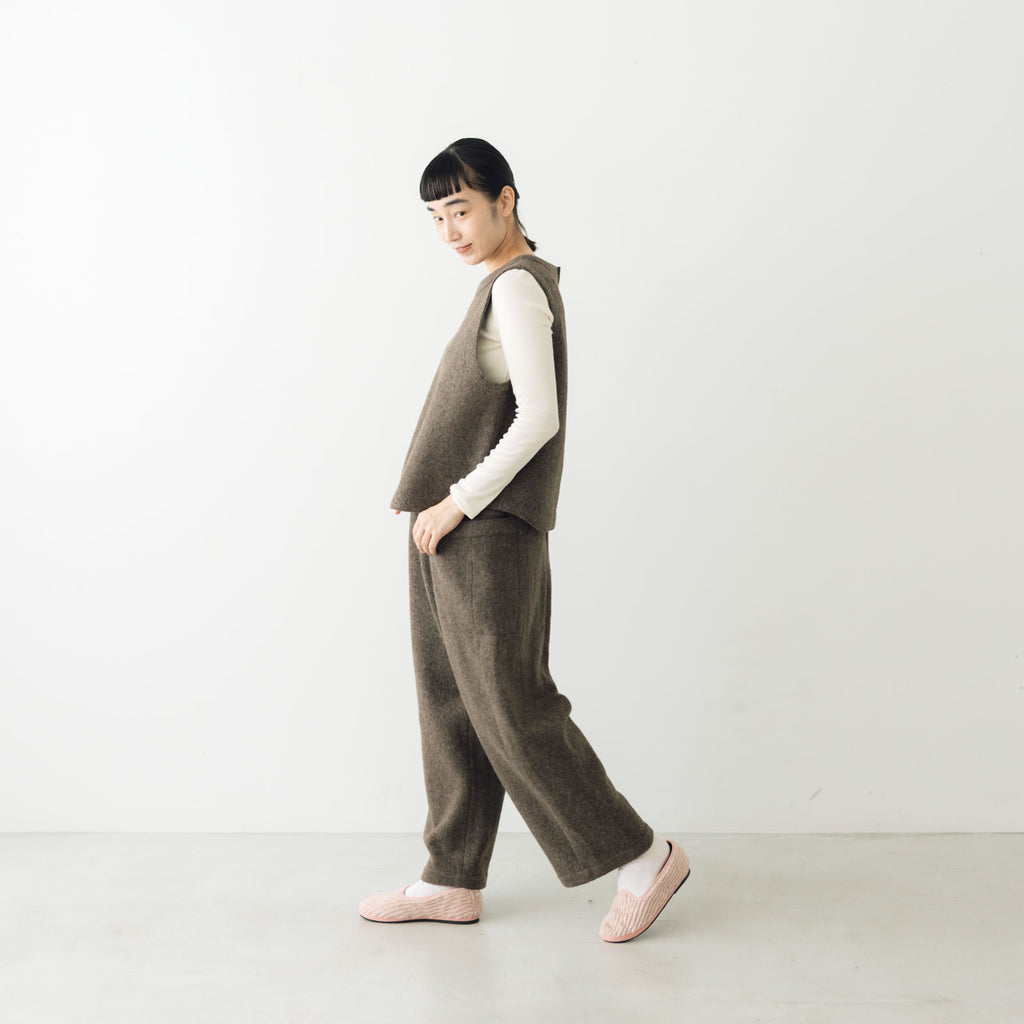 āta  圧縮ウールパンツ ブラウン