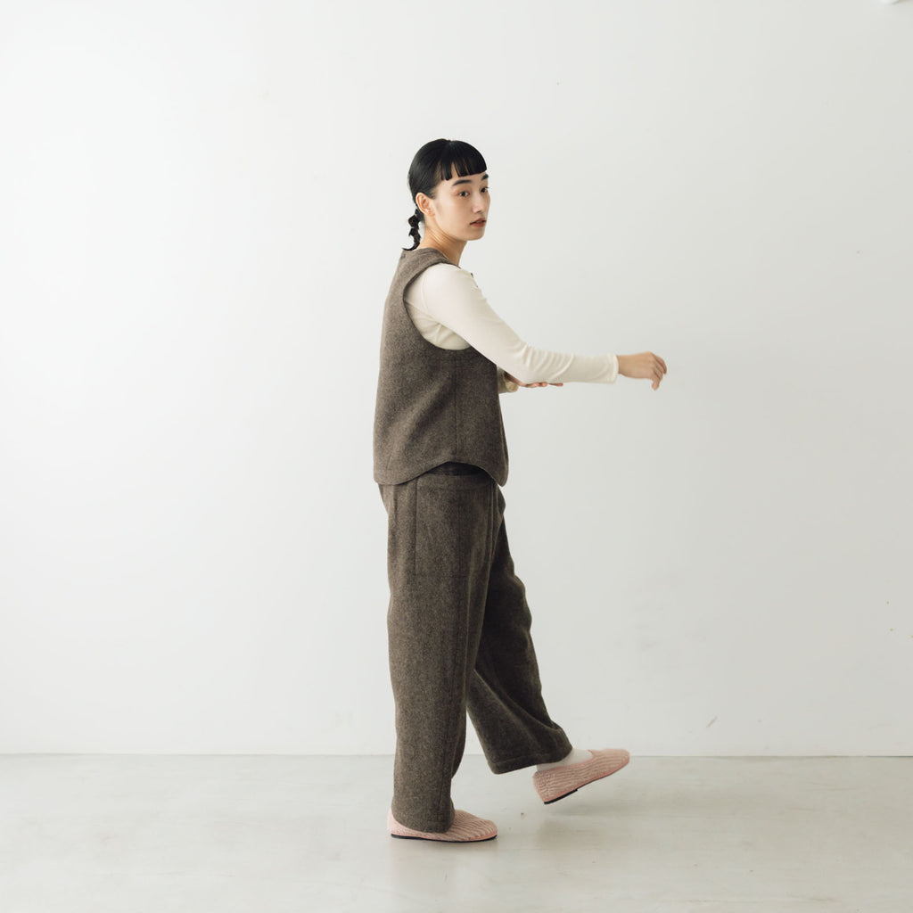 āta  圧縮ウールパンツ ブラウン