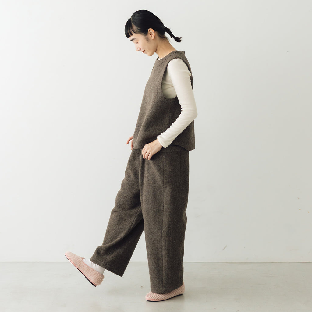āta  圧縮ウールパンツ ブラウン