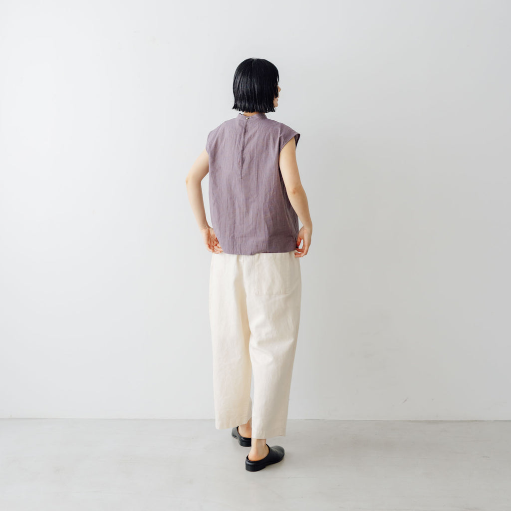 Atelier d’antan Pigott コットンリネン スリーブレスシャツ
