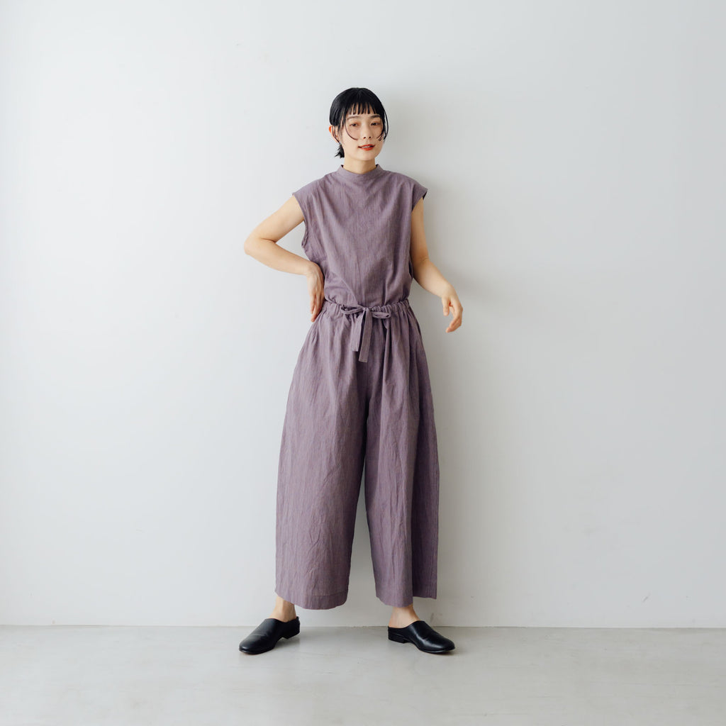 Atelier d’antan Pigott コットンリネン スリーブレスシャツ