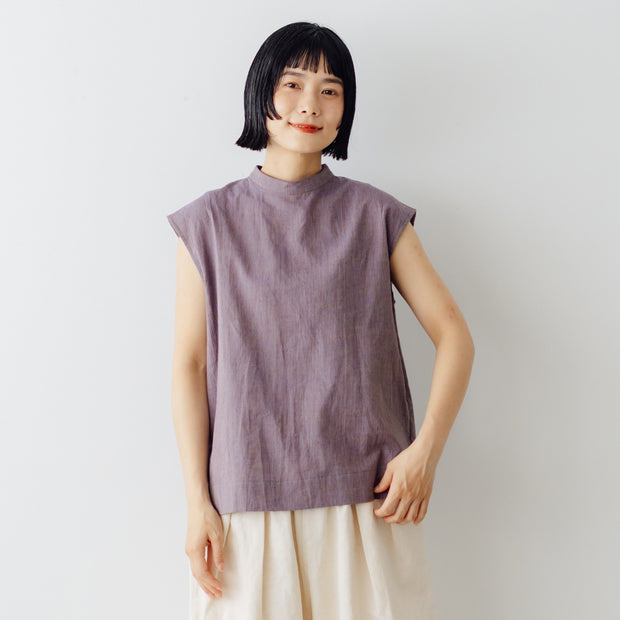 Atelier d’antan Pigott コットンリネン スリーブレスシャツ