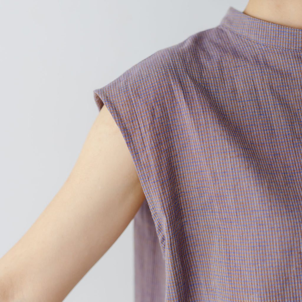 Atelier d’antan Pigott コットンリネン スリーブレスシャツ