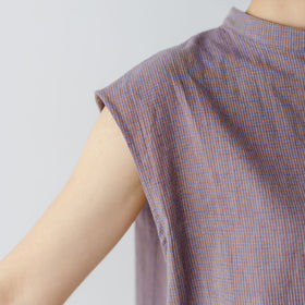Atelier d’antan Pigott コットンリネン スリーブレスシャツ