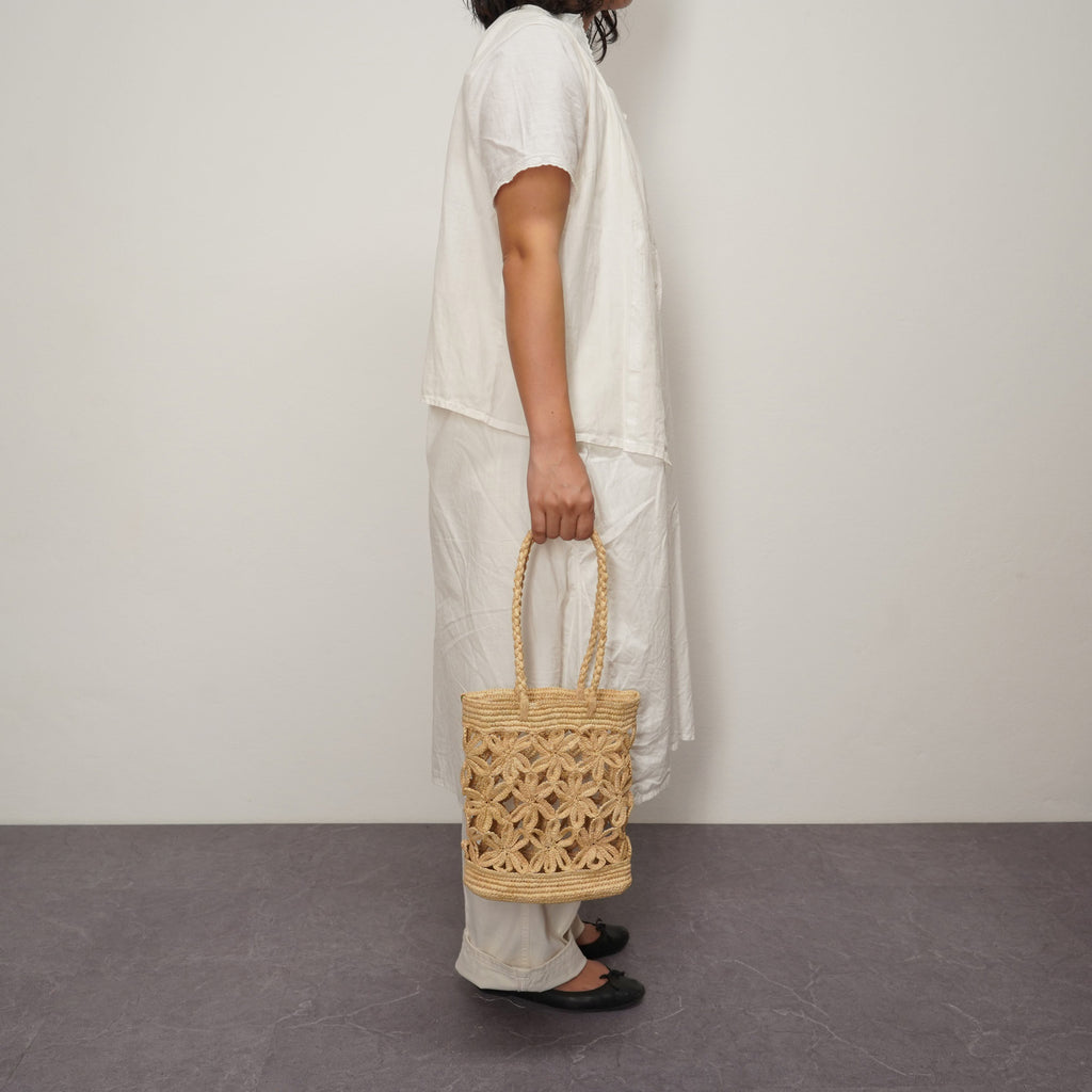 AMPIANA Flower bag ナチュラル［期間限定販売］