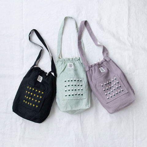pot and tea リネン小花刺繍バッグ［一部期間限定販売］