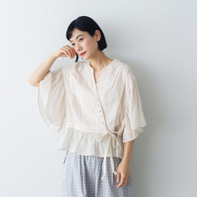 MAGALI コットンレース カシュクールブラウス
