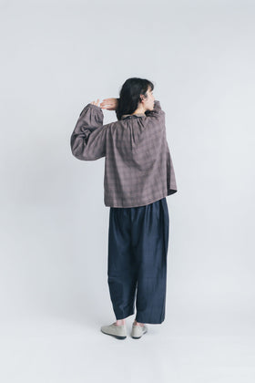 BUNON エンブロイダリー カラーブラウス（チェック）
