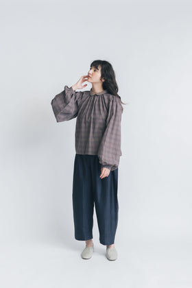BUNON エンブロイダリー カラーブラウス（チェック）