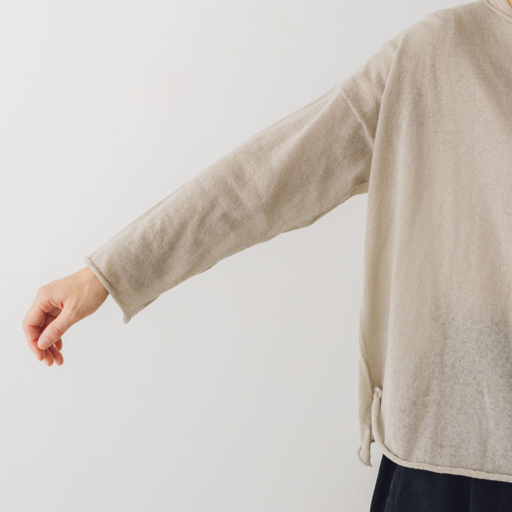 evam eva ウールカシミア ボートネックプルオーバー
