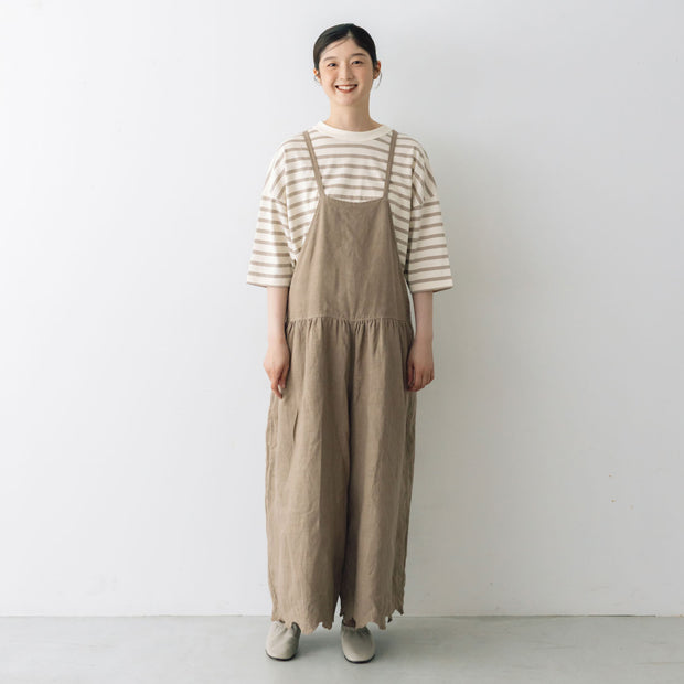 【SALE】 Gauze# スカラップレース トラバイユ サロペット