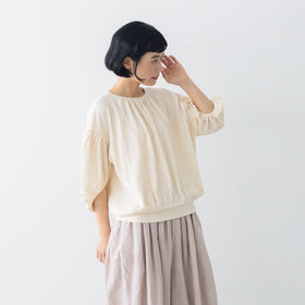 【SALE】 Gauze# オーバルブラウス