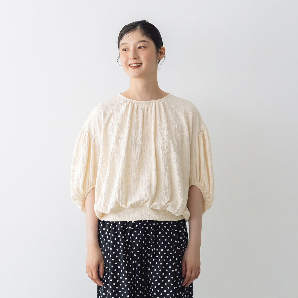 【SALE】 Gauze# オーバルブラウス